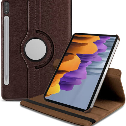TGK Flip Cover for Samsung Galaxy Tab S7+ Plus 12.4 inch (Brown, Dual Protection, Pack of: 1)