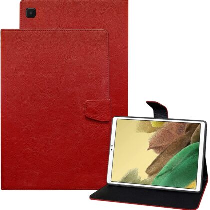 TGK Plain Design Leather Flip Stand Case Cover for Samsung Galaxy Tab A7 Lite Cover 8.7 Inch SM-T220/T225 (Red)
