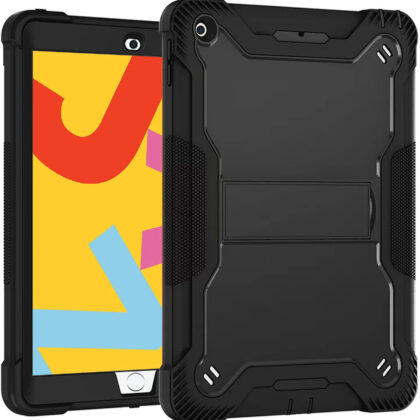 TGK Slim Heavy Duty Shockproof Protection Kickstand Hybrid Case Cover for iPad 7th Gen 10.2 inch Black