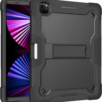 TGK Slim Heavy Duty Shockproof Protection Kickstand Hybrid Case Cover for iPad Pro 11 inch 3rd Generation 2021 Black