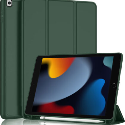 TGK Flip Cover for Apple iPad (9th Gen) 10.2 inch iPad_10.2_9th_tri_pen_green (Green, Stand, Pack of: 1)