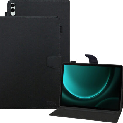 TGK Executive Leather Flip Stand Case Cover for Samsung Galaxy Tab S9 FE+ 12.4 inch Tablet Black