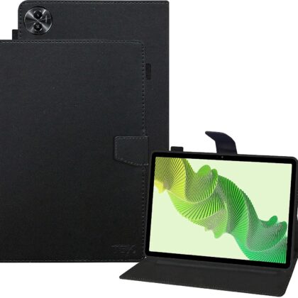 TGK Executive Leather Flip Case Cover for realme Pad 2 11.5 inch Tablet, Black