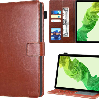 TGK Multi Protective Leather Flip Stand Case Cover for realme Pad 2 11.5 inch Tablet (Brown)